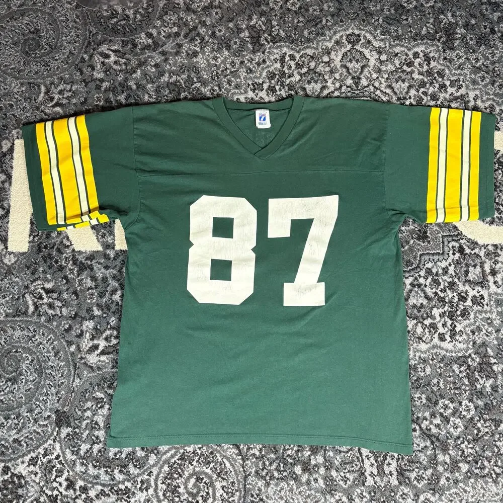 Vintage Robert Brooks Green Bay Packers NFL Logo 7‎ Jersey T Shirt Sz Men's XL